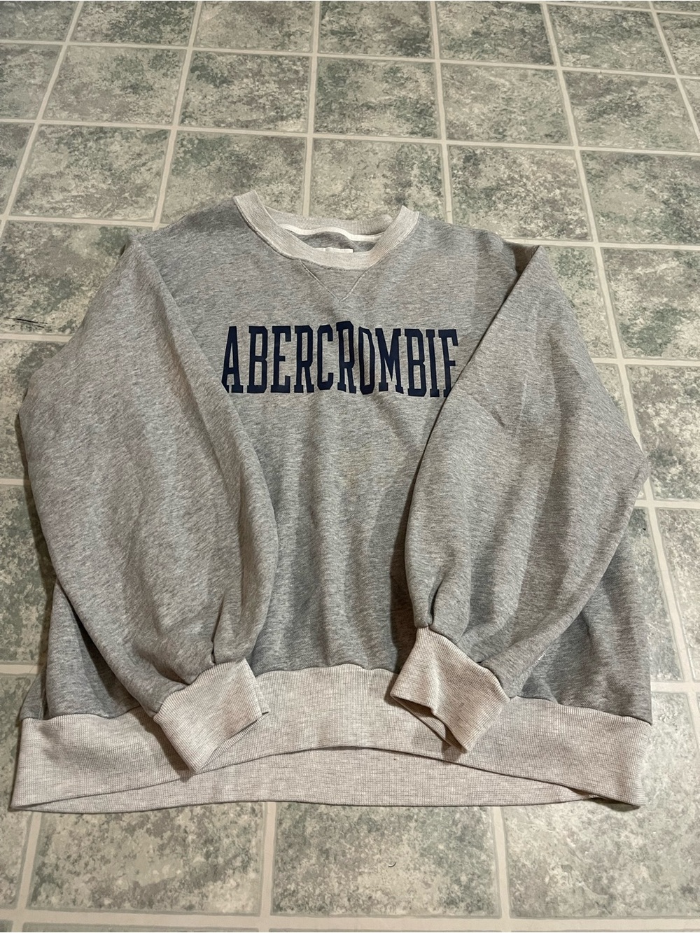 Women’s Abercrombie & Fitch Gray Sweatshirt with Navy Lettering